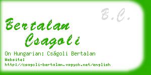 bertalan csagoli business card